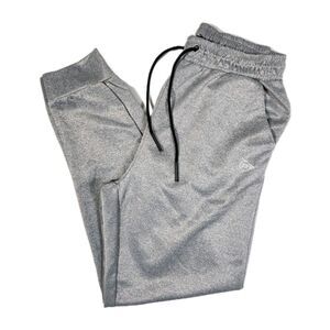 Dunlop Mens L Joggers Heathered Light Gray Drawstring Zip Pocket Athleisure